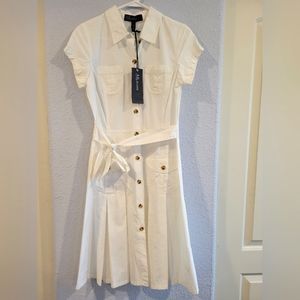 NWT Anne Klein White Midi Shirt Dress 4